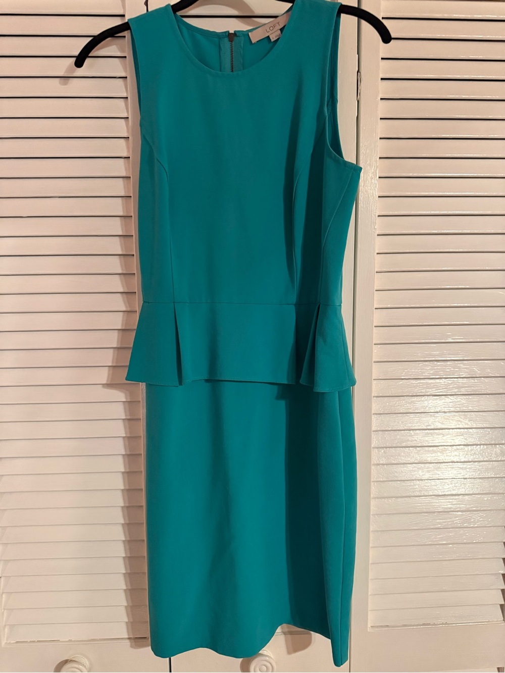 LOFT Teal Peplum Midi Dress